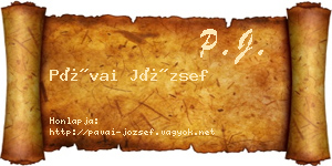 Pávai József névjegykártya